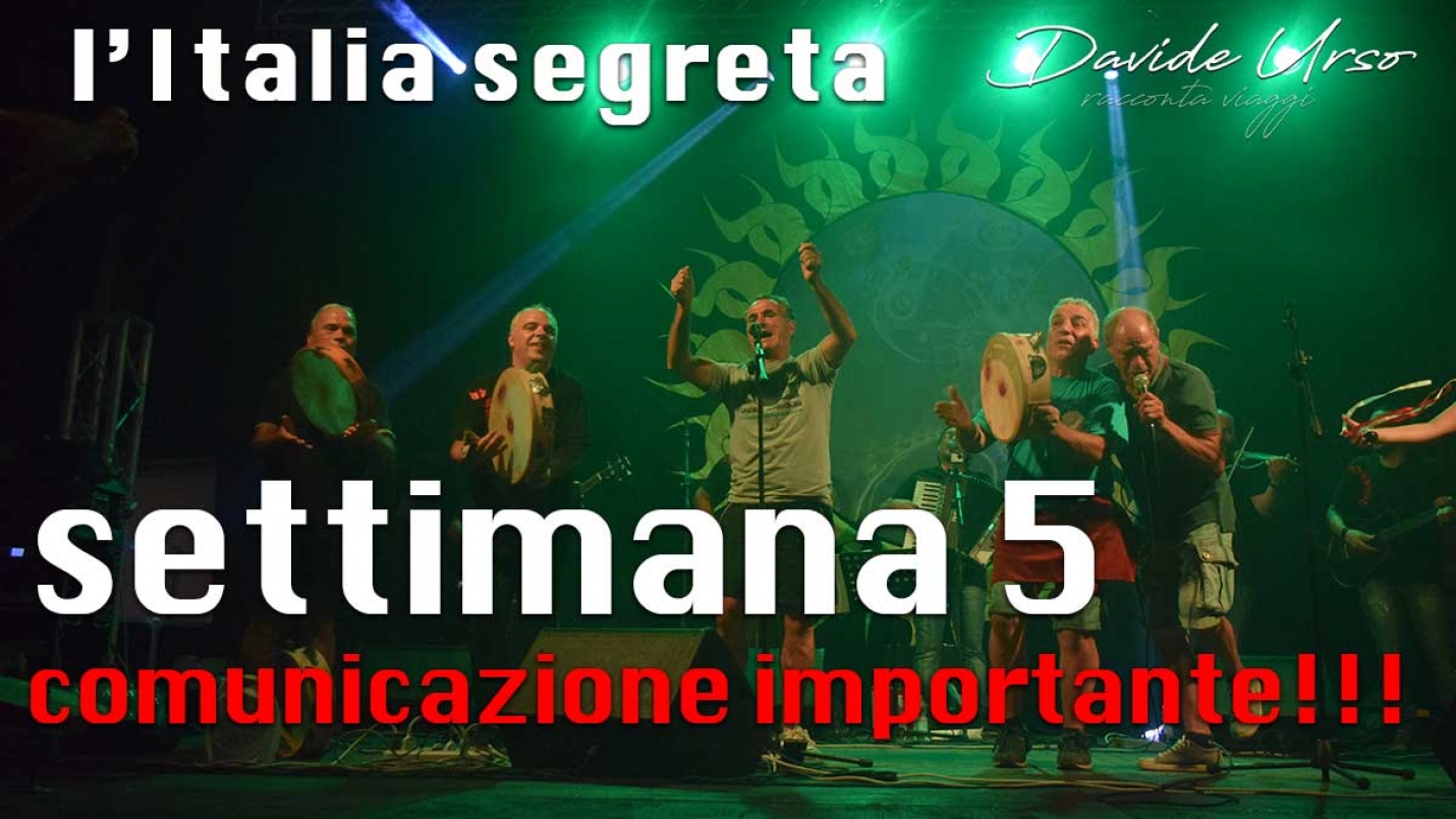 Settimana 5, comunicazione importante